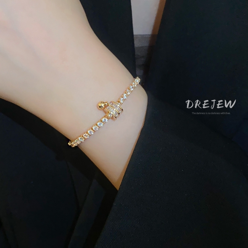 DREJEW สร้อยข้อมือเพทาย ทรงกลม หรูหรา เรียบง่าย เครื่องประดับแฟชั่น สําหรับผู้หญิง