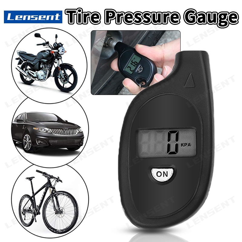 Lensent Mini Car Tyre Pressure Detector จอแสดงผล LCD พวงกุญแจแบบพกพา Digital Tyre Pressure Gauge เคร