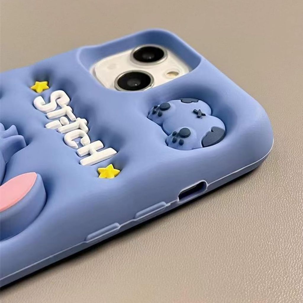 IPhone 17 16 15 Pro Max 14 Plus 12 13 12 11 X XS XR 7 8 Plus 6 6S 3D การ์ตูน Stitch พร้อมขายึดขาตั้ง Grip Stand Soft TPU Case Cover - รูปที่ 3