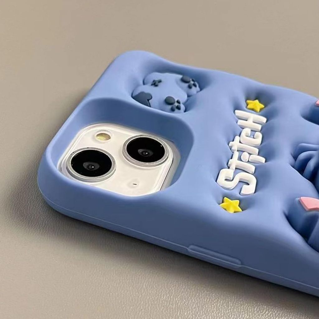 IPhone 17 16 15 Pro Max 14 Plus 12 13 12 11 X XS XR 7 8 Plus 6 6S 3D การ์ตูน Stitch พร้อมขายึดขาตั้ง Grip Stand Soft TPU Case Cover - รูปที่ 4