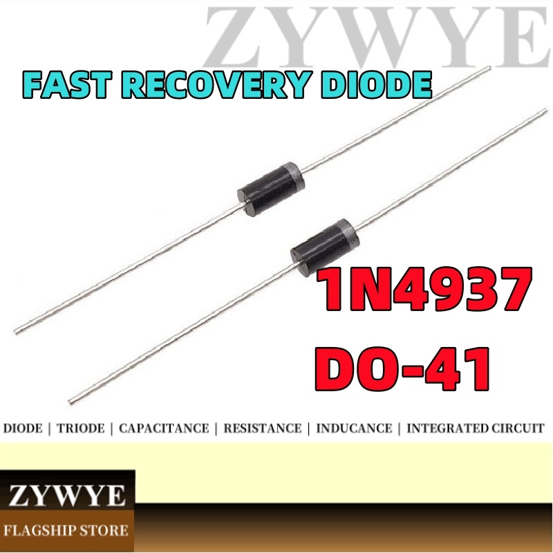 100pcs 1N4937 IN4937 ไดโอด Fast Recovery Rectifier ไดโอด DO-41 1A/600V ยี่ห้อใหม่
