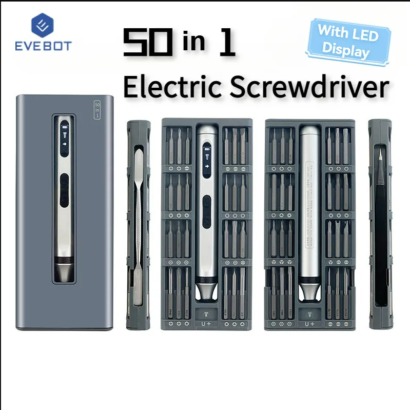 อีฟบอท มัลติฟังก์ชั่แรงบิดสูง 50-ใน-1 ชุดไขควงไฟฟ้าเงียบ,ชุดไขควงแม่นยํา,ชุดเครื่องมือซ่อมแซมสําหรับแล็ปท็อป/คอมพิวเตอร์/โทรศัพท์/แว่นตา/นาฬิกา/ก