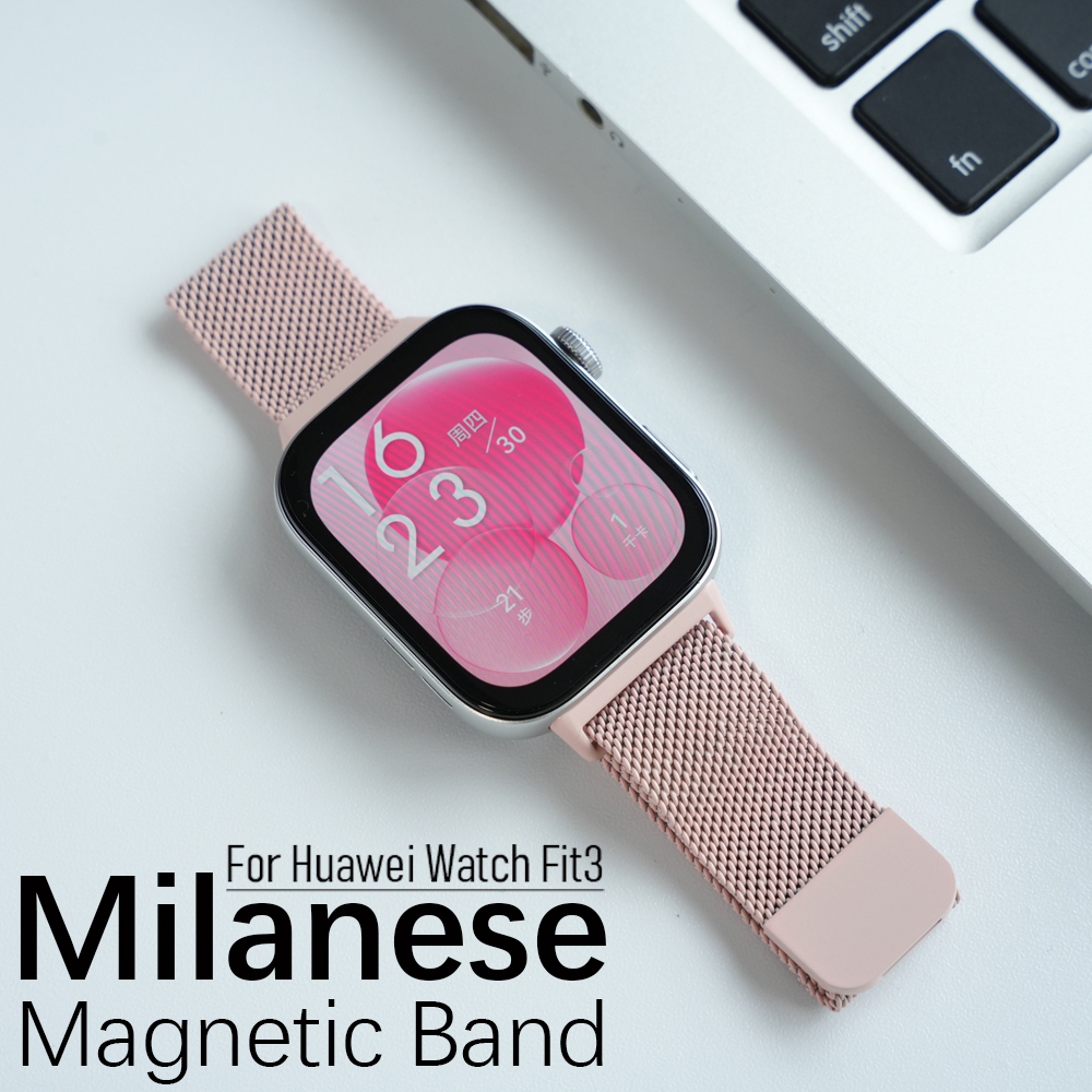 Milanese Loop สําหรับ Huawei Watch Fit 5 Pro Fit 4 Stainless Steel Milanese Loop พร้อมหัวเข็มขัดแม่เ