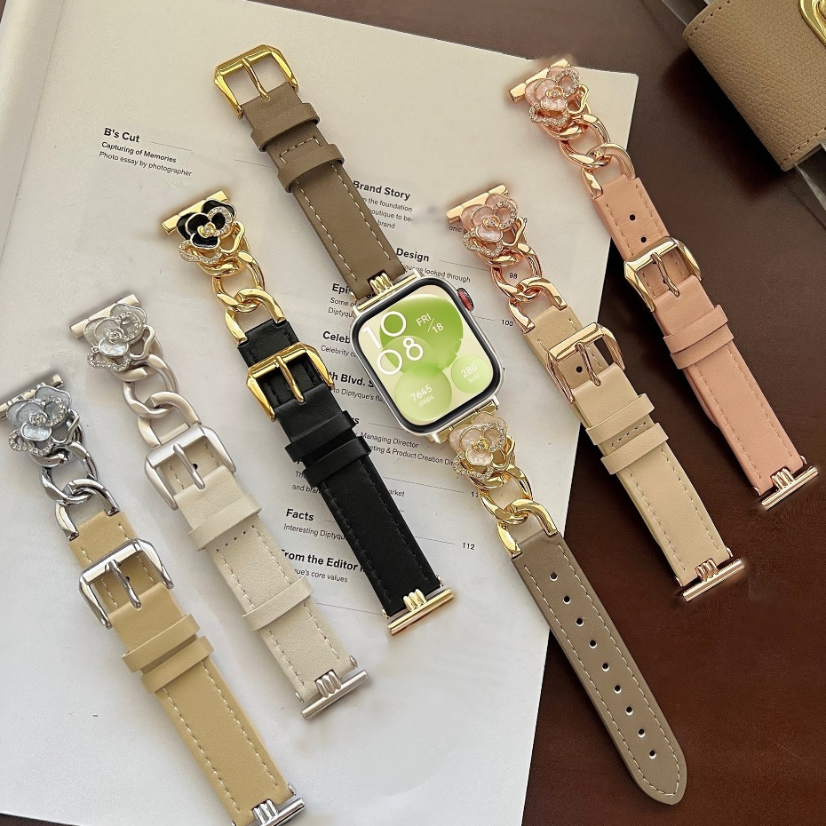คุณภาพสูง huawei watch fit 3 สาย Camellia สาย Huawei Watch Fit 2 สายเปลี่ยนหรูหรา Huawei Fit3 สายรัดข้อมือ สาย Huawei Fit 3 สายเปลี่ยนโลหะ Huawei Watch Fit3 สาย สายสายนาฬิกาอัจฉริยะ สาย huawei watch fit 3 Strap