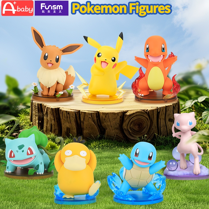 Pokemon Figure(Pikachu/Eevee/Bulbasaur/Charmander/Squirtle/Psyduck/Mew) ของเล่นของขวัญวันเกิด Funism