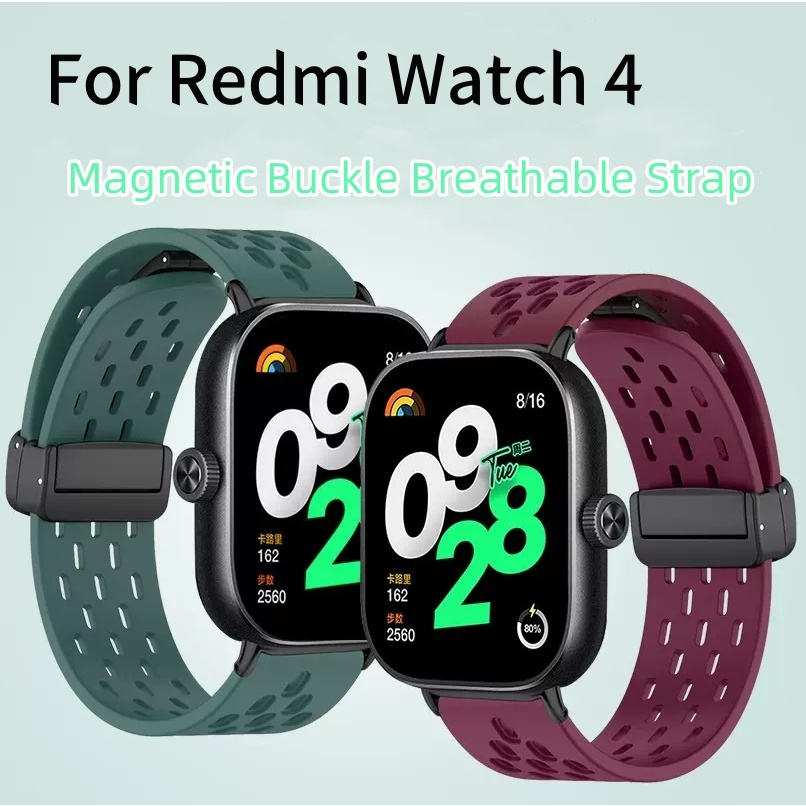 หัวเข็มขัดแม่เหล็กสําหรับRedmiนาฬิกา4 3Active Smartwatchเปลี่ยนสายรัดข้อมือนุ่มBreathableสร้อยข้อมือสําหรับRedmiนาฬิกา4 3 ActiveสําหรับXiaomi Mi Band 10 9 8 Pro