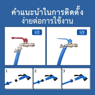 【โครงสร้างหนา 3 ชั้น】สายยาง 5 หุน สายยางสีฟ้า 5/8" รดน้ำต้นไม้ 10-50 เมตร นิ่ม เด้ง อย่างดี 6ปีไม่แข็งกรอบ พร้อมหัวฉีดท่อน้ำ การล้างรถสะดวกมาก