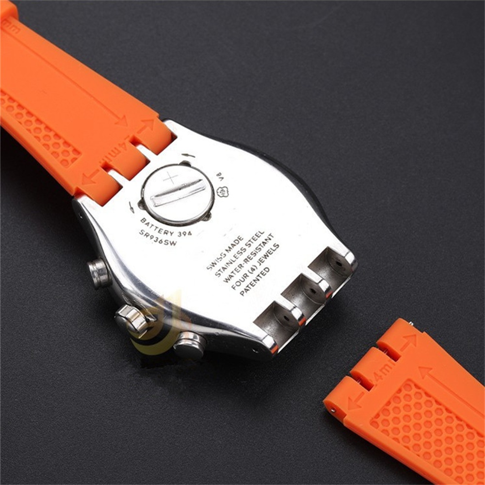 19 มม.21 มม.ซิลิโคนสําหรับ Swatch YVS423 419 413 406 400 YCS series สร้อยข้อมือนาฬิกาอุปกรณ์เสริม