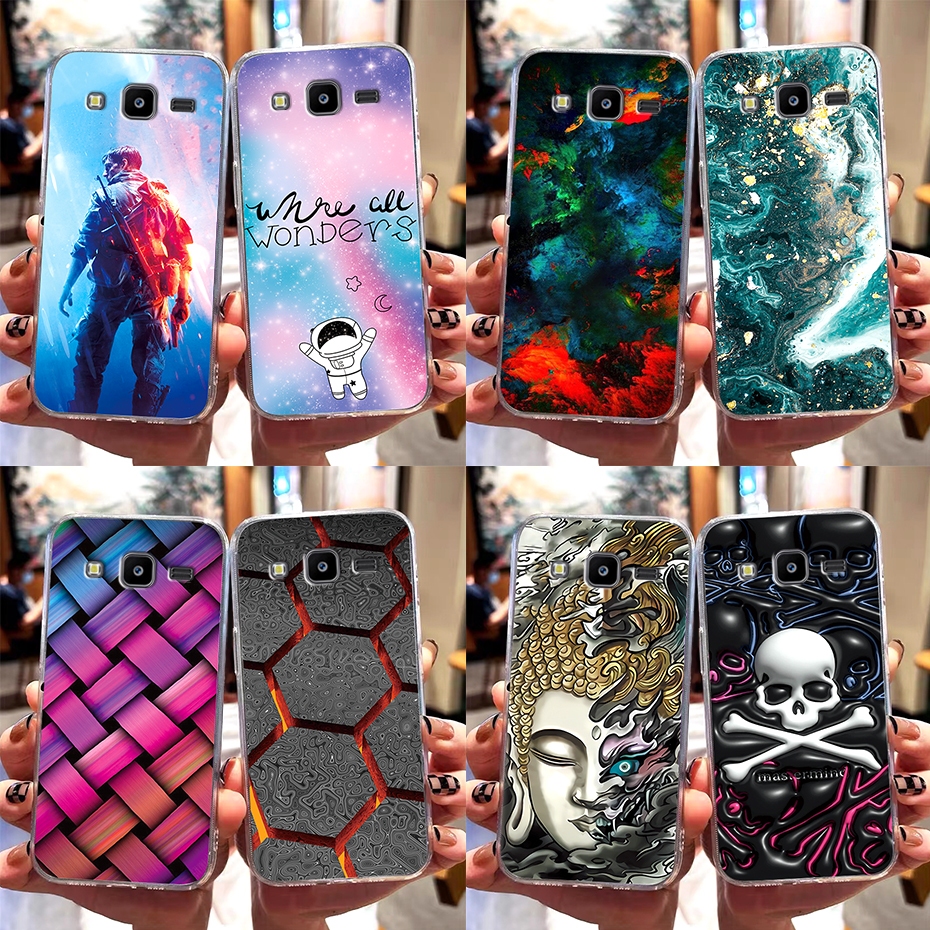 สําหรับ Samsung Galaxy J7 2015/J7 Core Casing การออกแบบใหม่ล่าสุด Marble Patterned Clear Soft Silicone TPU Case Cover