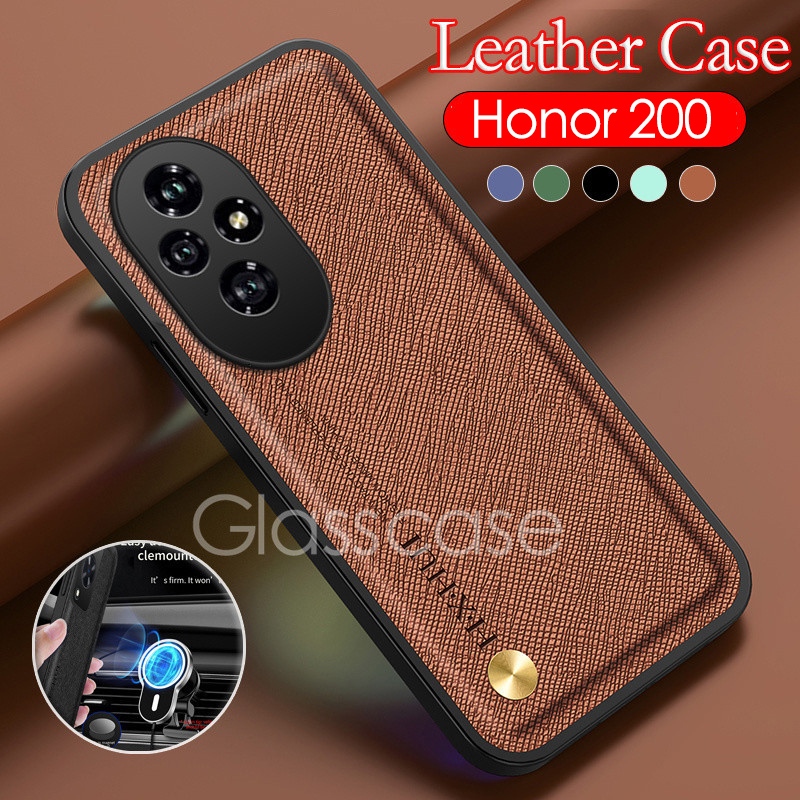 ปลอกสําหรับ Honor 200 pro lite สมาร์ท 200pro 200lite 200smart Honor200pro Honor200lite หรูหราแฟชั่น Matte หนังเคสโทรศัพท์เลนส์ Full Protector กลับกันกระแทกฝาครอบ