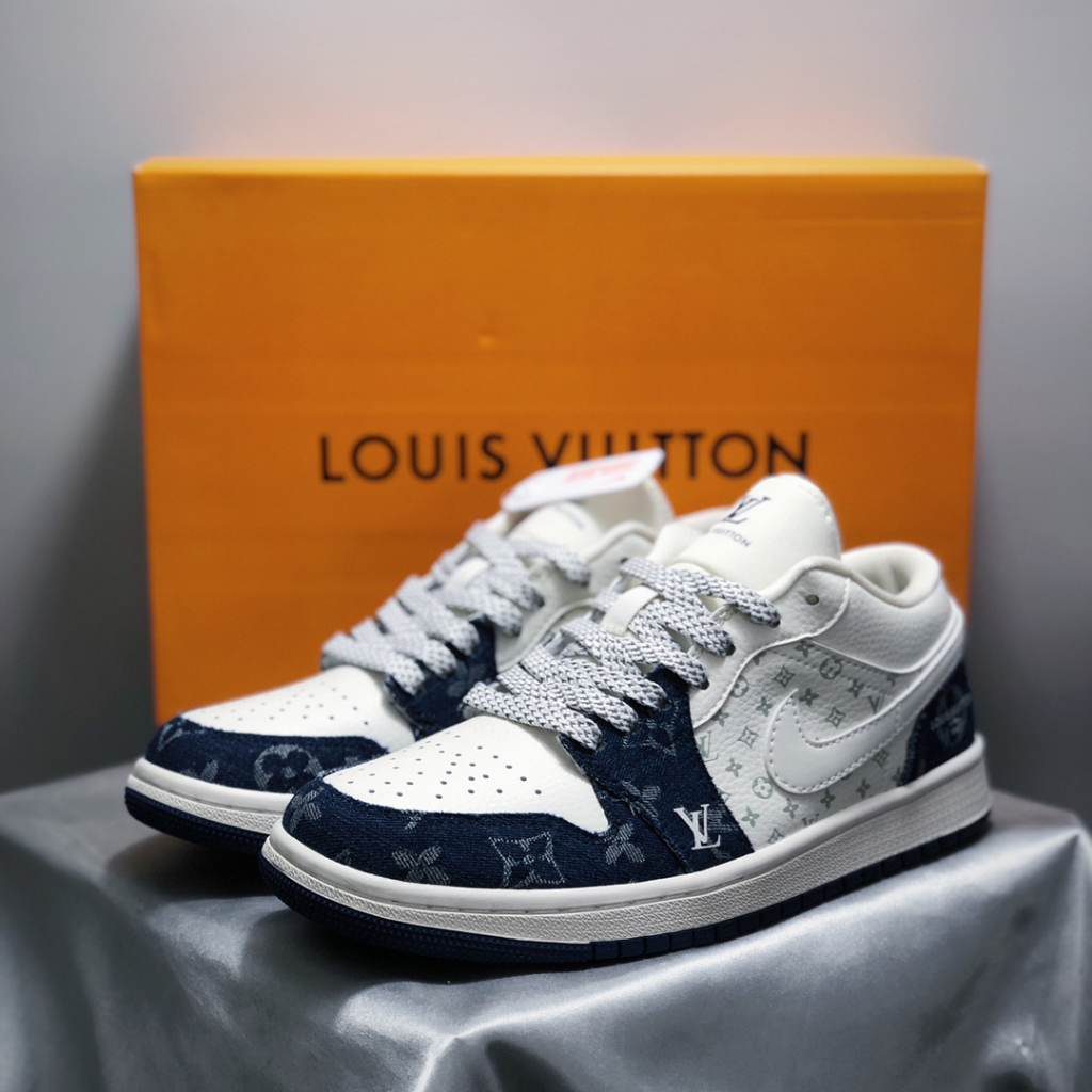 X x Air A/J 1 Low Denim Blue SJ9950-003 ผู้ชายผู้หญิงรองเท้าผ้าใบลําลอง