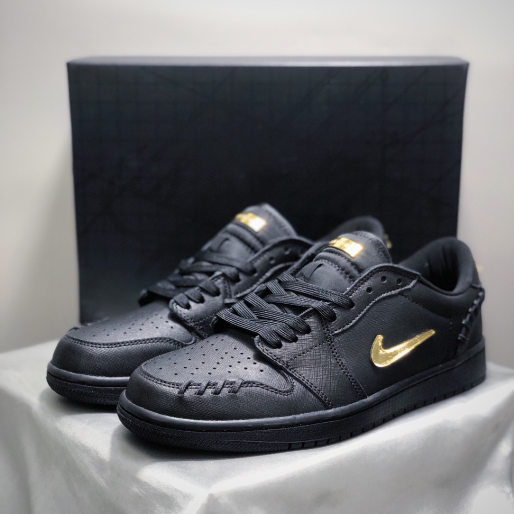 Air A/J 1 Low Joe 1 A/J 1 Low-Top Black Gold FN5032-007 ผู้ชายผู้หญิงรองเท้ากีฬาลําลอง