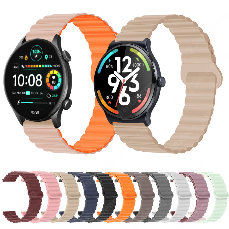 สายซิลิโคนแม่เหล็กปิดสําหรับ Haylou Solar Plus RT3 Smart Watch