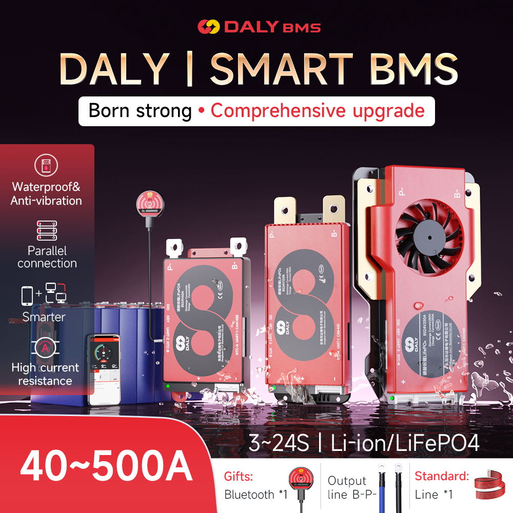 Daly Smart BMS Li-ion 13s 14s LiFePO4 15s 16s 48V 30A-250A(ใช้ได้กับ active balancer)