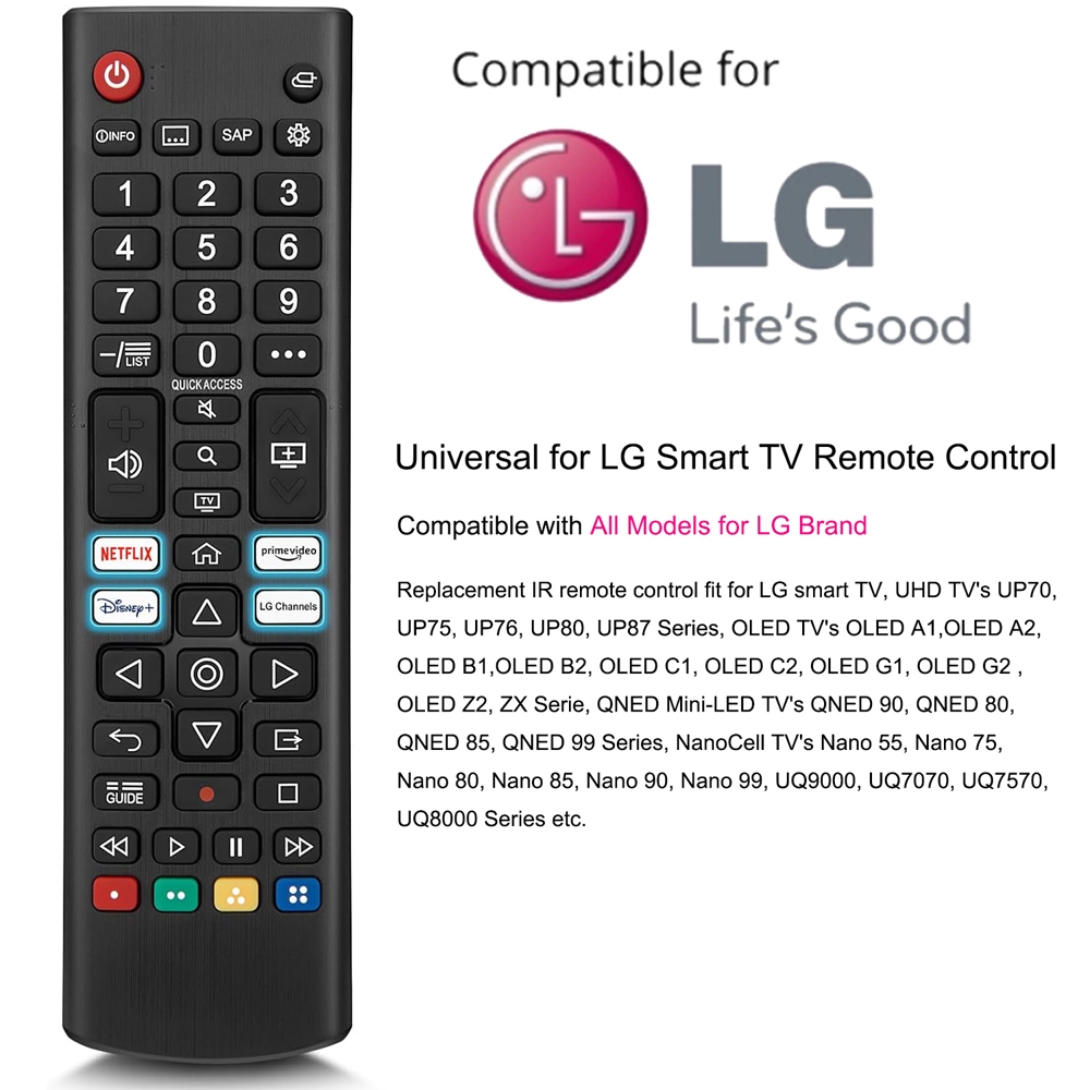 สากลสําหรับ LG Smart TV รีโมทคอนโทรลทดแทน (AKB76040302)