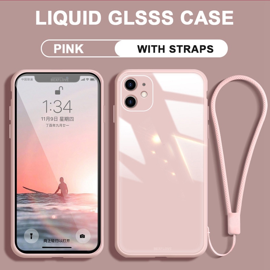 สีกระจกนิรภัยสําหรับ iPhone 16 15 14 13 12 PRO Max 6 6s 7 8 Plus X Xs Max XR iPhone Casing hard case iPhone 6s FD