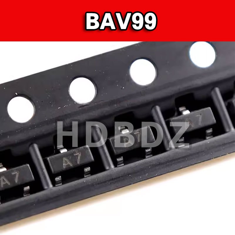 100pcs BAV99 BAV99LT1G  A7 SMD สวิทช์ไดโอด SOT-23 IC
