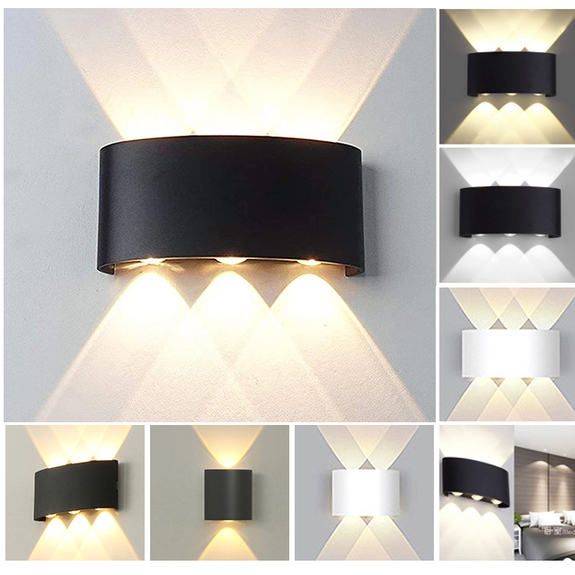 KICAAO โคมไฟติดผนังโมเดิร์นเรียบง่าย LED โคมไฟติดผนังอลูมิเนียม IP65 กันน้ํากลางแจ้งใช้ในร่มกลางแจ้ง