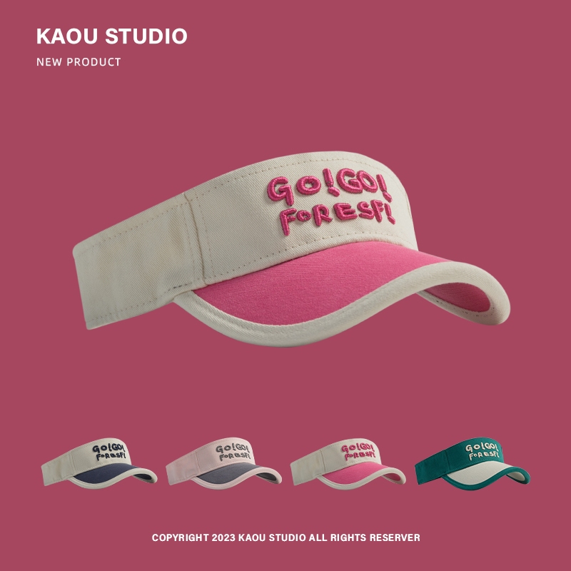 สไตล์เกาหลีสีจับคู่อาทิตย์หมวกผู้หญิงฤดูร้อนกอล์ฟวิ่งกีฬาระบายอากาศกลวงด้านบนแหลมหมวกแฟชั่นอาทิตย์หมวกอินเทรนด์