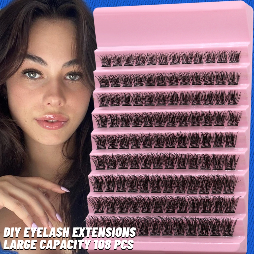Groinneya Cluster Lashes DIY ขนตา 8-16 มม.ผสม Wispy แต่ละขนตาธรรมชาติดู Fluffy Clusters Lashes แต่งหน้าเครื่องมือ