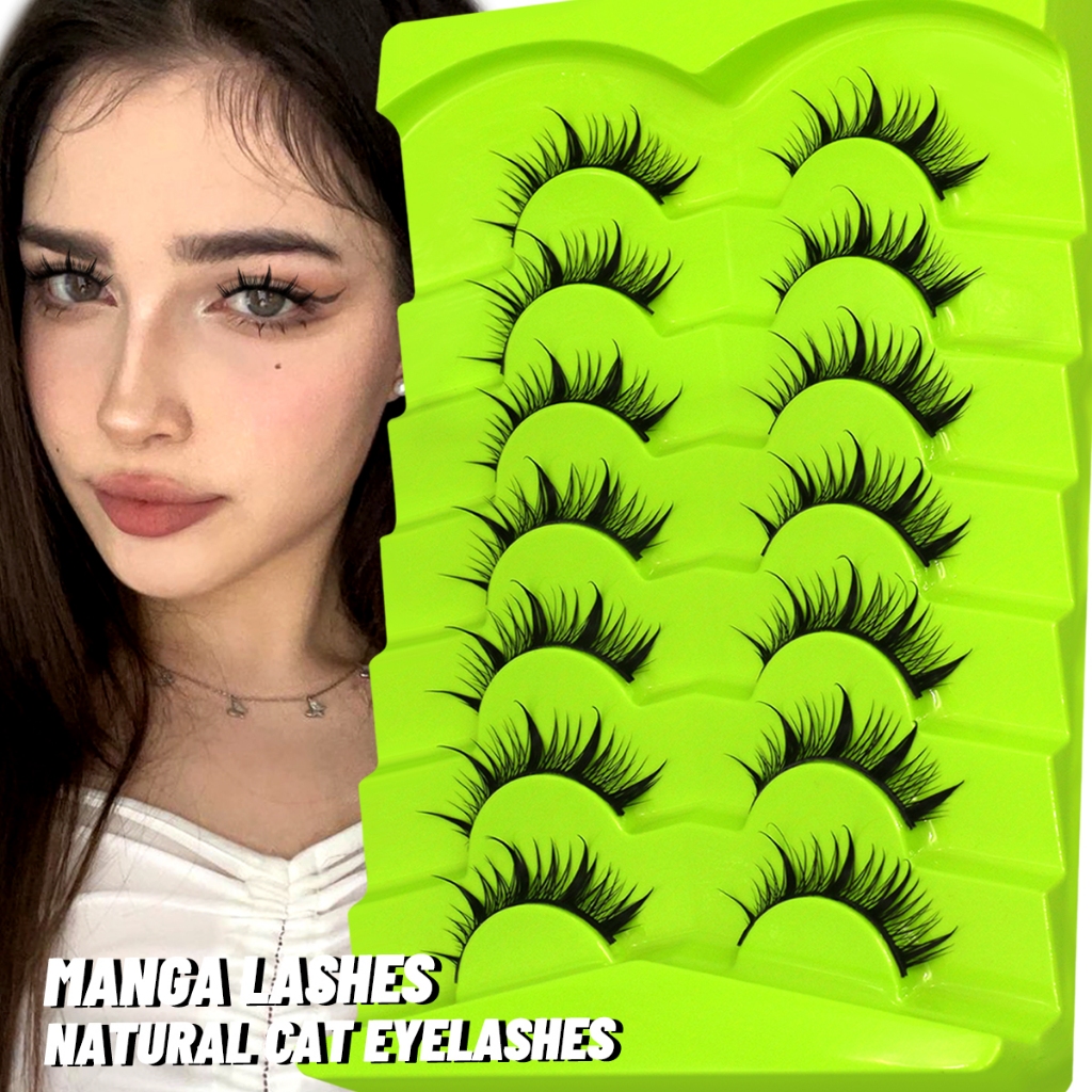 Groinneya มังงะ Lashes 3d ธรรมชาติ False Lashes Soft Cross Wispy Eyelashes ธรรมชาติ 3d Faux Mink Lashes Extension