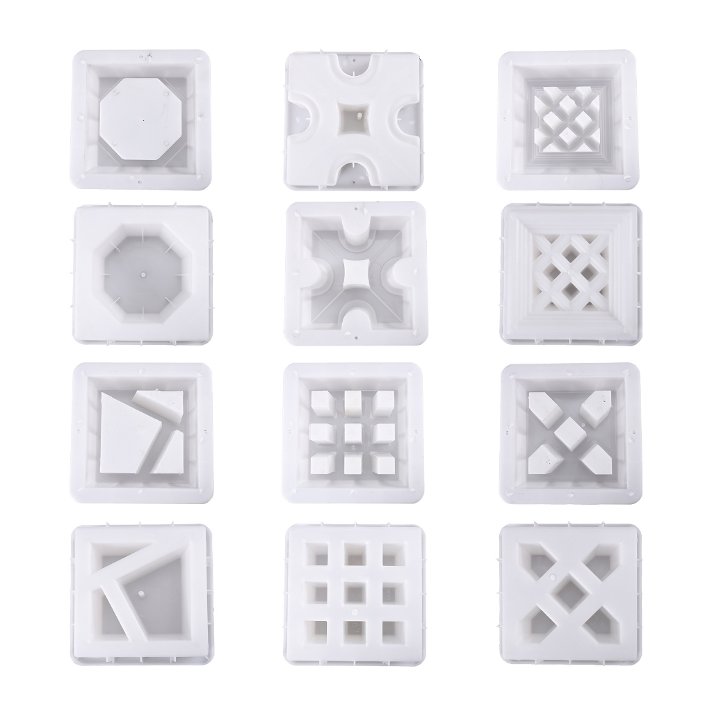 พลาสติก Hollow อิฐแม่พิมพ์บ้านอาคารตกแต่ง Air-Brick Garden Grid Partition Openwork พื้นหลังผนังทําแม่พิมพ์ซีเมนต์