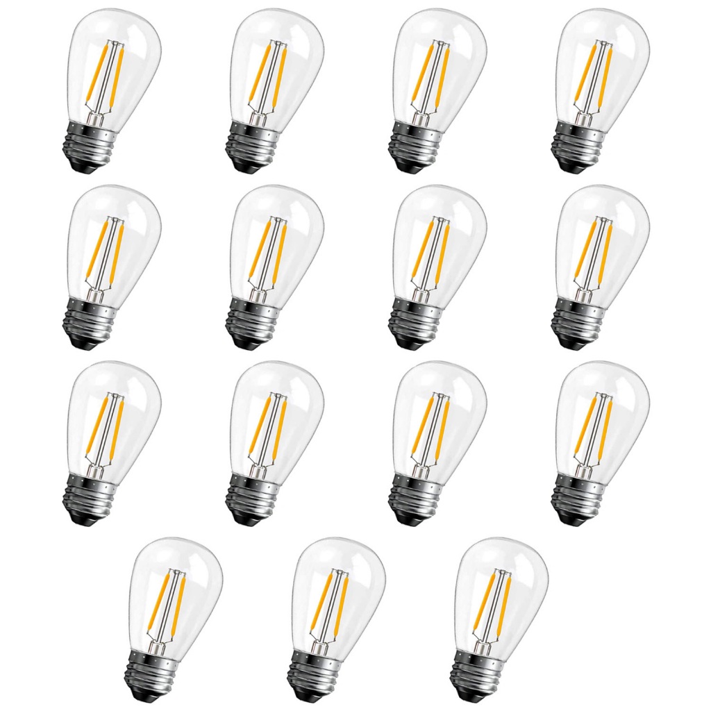 E27 สกรูหลอดไฟ, S14 Vintage Edison หลอดไฟ LED, สําหรับปลั๊กหลัก AC 220-240V, Shatterproof & กันน้ํา, 1 W/2 W 2700 K Warm White หลอดไฟกลางแจ้งเปลี่ยน