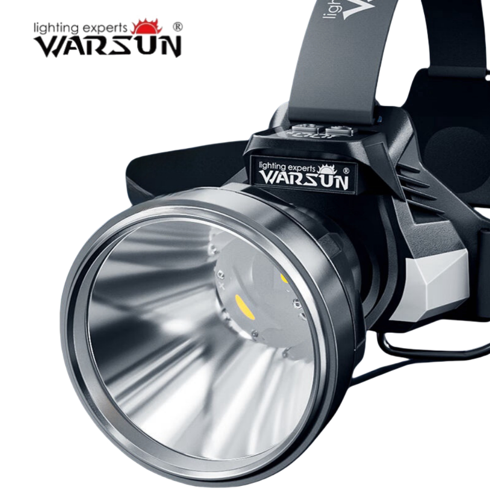 Warsun JG โคมไฟหัว LED ไฟหน ้ าแบบชาร ์ จไฟได ้ 2000 Lumens ไฟหน ้ าสําหรับวิ ่ งตกปลา, Camping