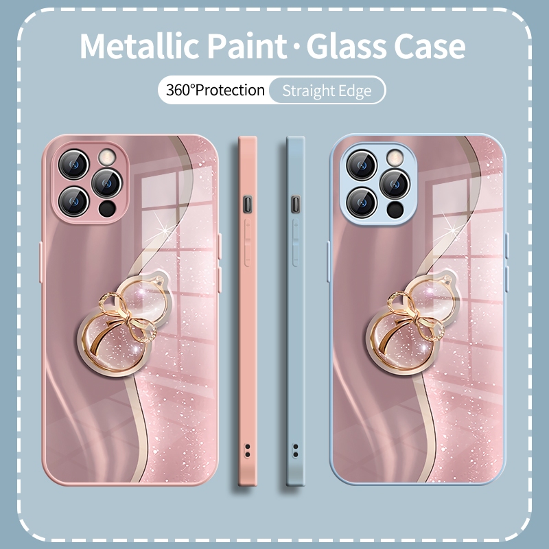 ยอดนิยมคุณภาพสูงiphoneโลหะเคสโทรศัพท์เหมาะสําหรับiphone16 15 14 13 12 11ProMaxเคสโทรศัพท์สีชมพูGolden GourdรูปแบบiPhone XR XSMax 7 8Plus 6S Plusเคสโทรศัพท์iPhoneผู้หญิงเคส
