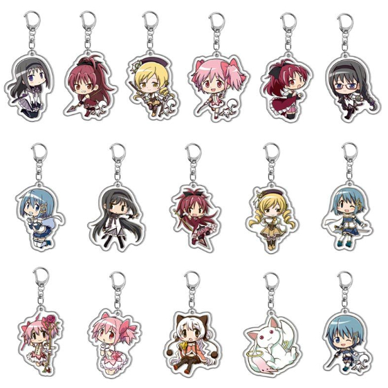 สาวเวทมนตร์ Madoka Shikame Yuan Xiaomeiyan จี้พวงกุญแจอะคริลิค