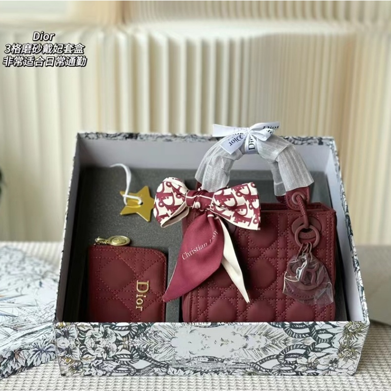 Original Order LADY MATTE Frosted Leather Case All-Match Commuter Female Bag with Silk Scarf with Wallet with Gift Box DI999999-0620