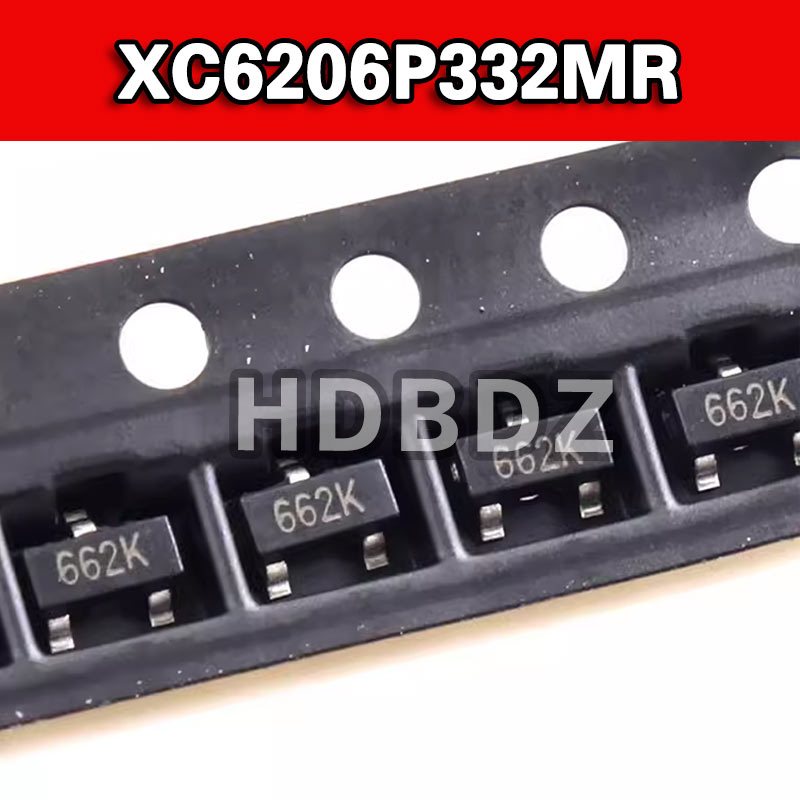 50~100pcs XC6206P332MR 3.3V 662K SOT23  ชิปควบคุมแรงดันไฟฟ้า IC SMD