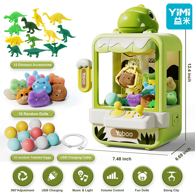 Yimi Kids Claw Machine ของเล่นของเล่นไดโนเสาร์ไดโนเสาร์ Claw Machine ของเล่น Candy Vending Machine ส