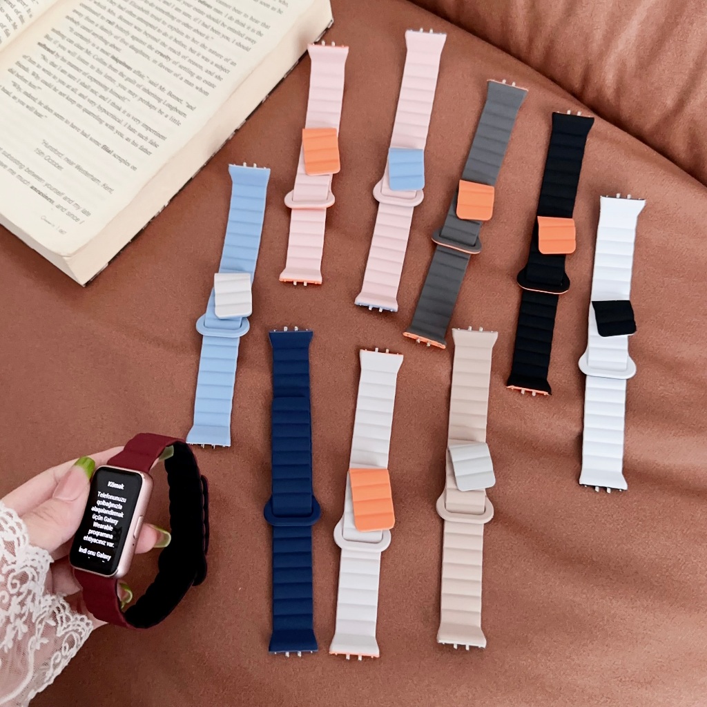 ซิลิโคนแม่เหล็ก Samsung Galaxy Fit 3 สายคล้อง Soft Loop Samsung Fit3 สายรัด Smartwatch Samsung Galaxy Fit3 สร้อยข้อมือเข็มขัดสายรัดข้อมือสําหรับ Samsung Galaxy Fit3 สายคล้อง