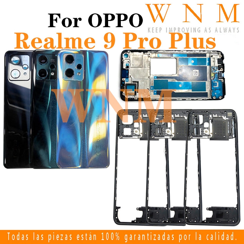 ฝาหลังแบตเตอรี่สําหรับ OPPO Realme 9 Pro Plus 5G RMX3392 RMX3393 ฝาหลังแบตเตอรี่ด้านหลังประตูกรณีเปลี่ยนส่วน