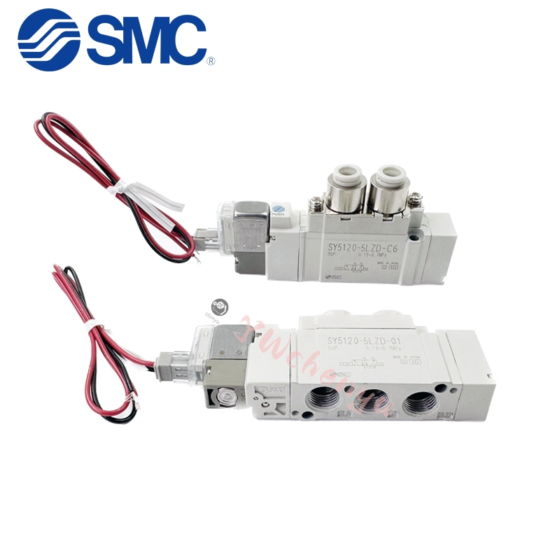 SMC นิวเมติกโซลินอยด์วาล์ว  SY5120 SY5220 SY5230 SY5240-4 5 6 LZD GD LZE GZ DZD-01-C4 C6 C8
