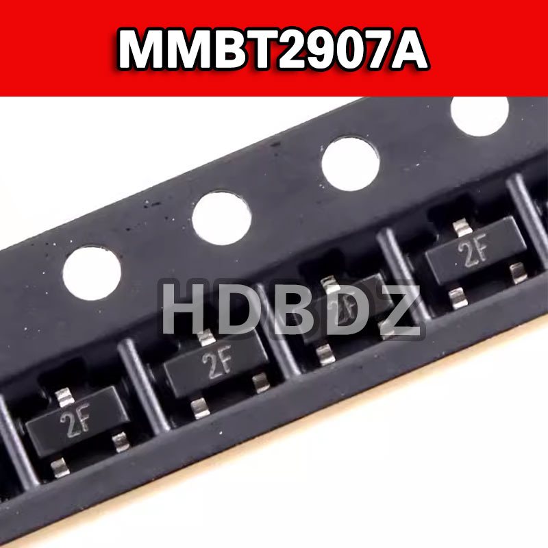 100pcs MMBT2907A 2F SOT23 SMD Triode High Current PNP สัญญาณทรานซิสเตอร์ 0.6A/40V IC