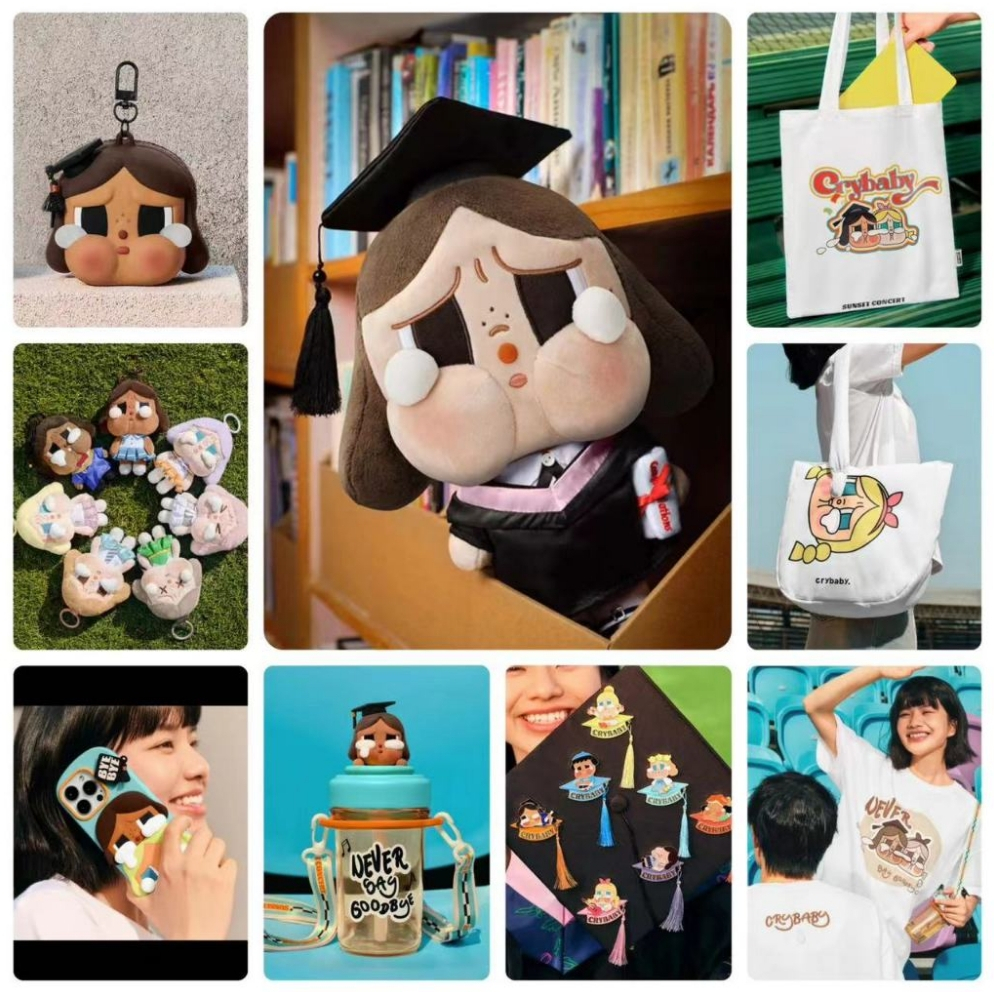 {  }🎉🎉PPMT POP-MART CRYBABY ซีรีส์เพลงพระอาทิตย์ตก🎓คลังสินค้า