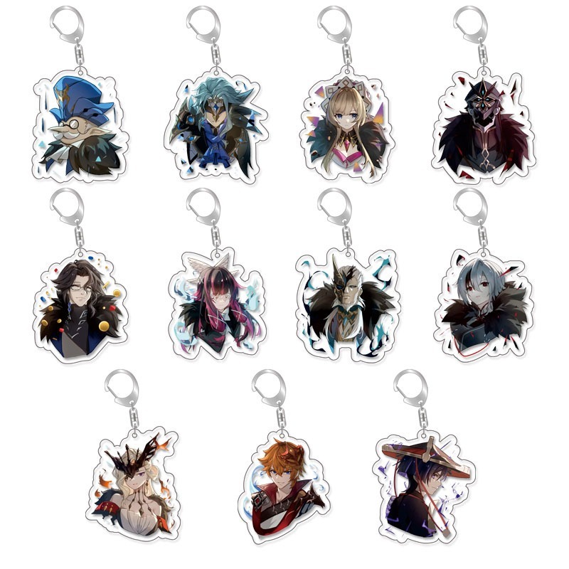 เกม Genshin Impact Columbin Arlecchino Scaramouche No.11 ของ FatuiHarbingers Childe จี้รูปพวงกุญแจ