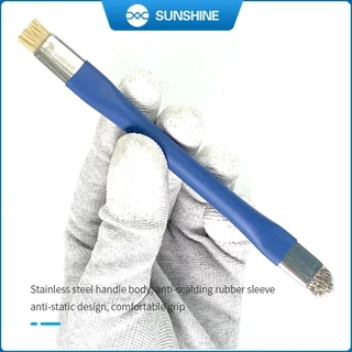 SUNSHINE SS-022B แปรงปลอดภัย Anti-Static เมนบอร์ด PCB แปรงทําความสะอาดสําหรับซ่อมโทรศัพท์มือถือชุดเครื่องมือ Double Head สะดวก BS-02
