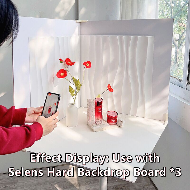 Wenzi 50*50 ซม.ฉากหลัง 3D พื้นหลัง PVC กันน้ําการถ่ายภาพ Props สําหรับเครื่องสําอางเครื่องประดับผลิตภัณฑ์อาหาร