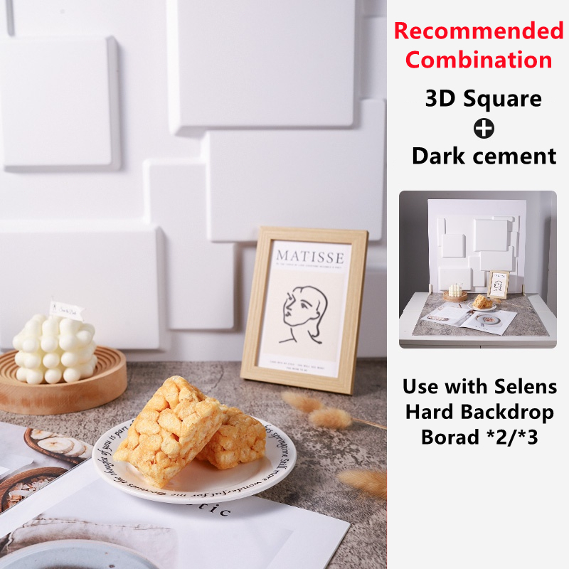 Wenzi 50*50 ซม.ฉากหลัง 3D พื้นหลัง PVC กันน้ําการถ่ายภาพ Props สําหรับเครื่องสําอางเครื่องประดับผลิตภัณฑ์อาหาร