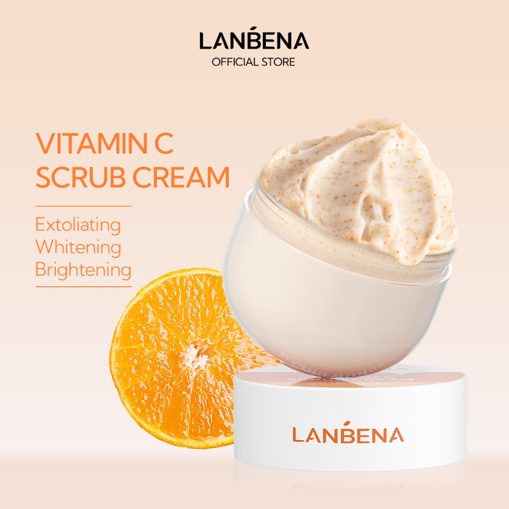 Lanbena ครีมสครับวิตามินซี ไวท์เทนนิ่ง ทําความสะอาดผิวหน้า ให้ความชุ่มชื้น 280 กรัม