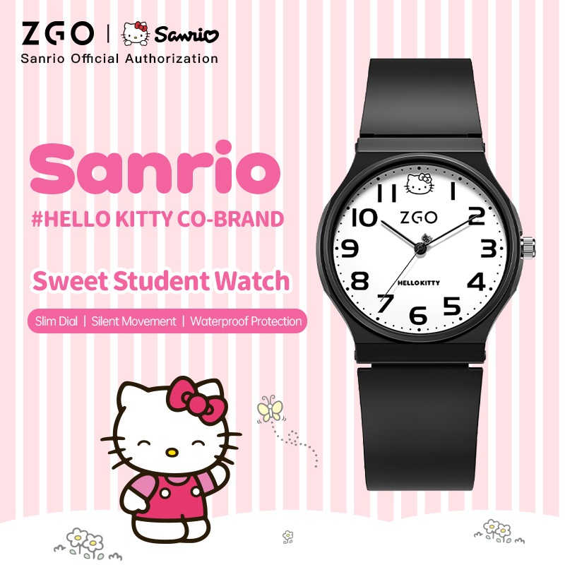 ZGO Sanrio Hello Kitty นาฬิกาข้อมืออิเล็กทรอนิกส์ สําหรับเด็กผู้หญิง นักเรียนประถม 8522