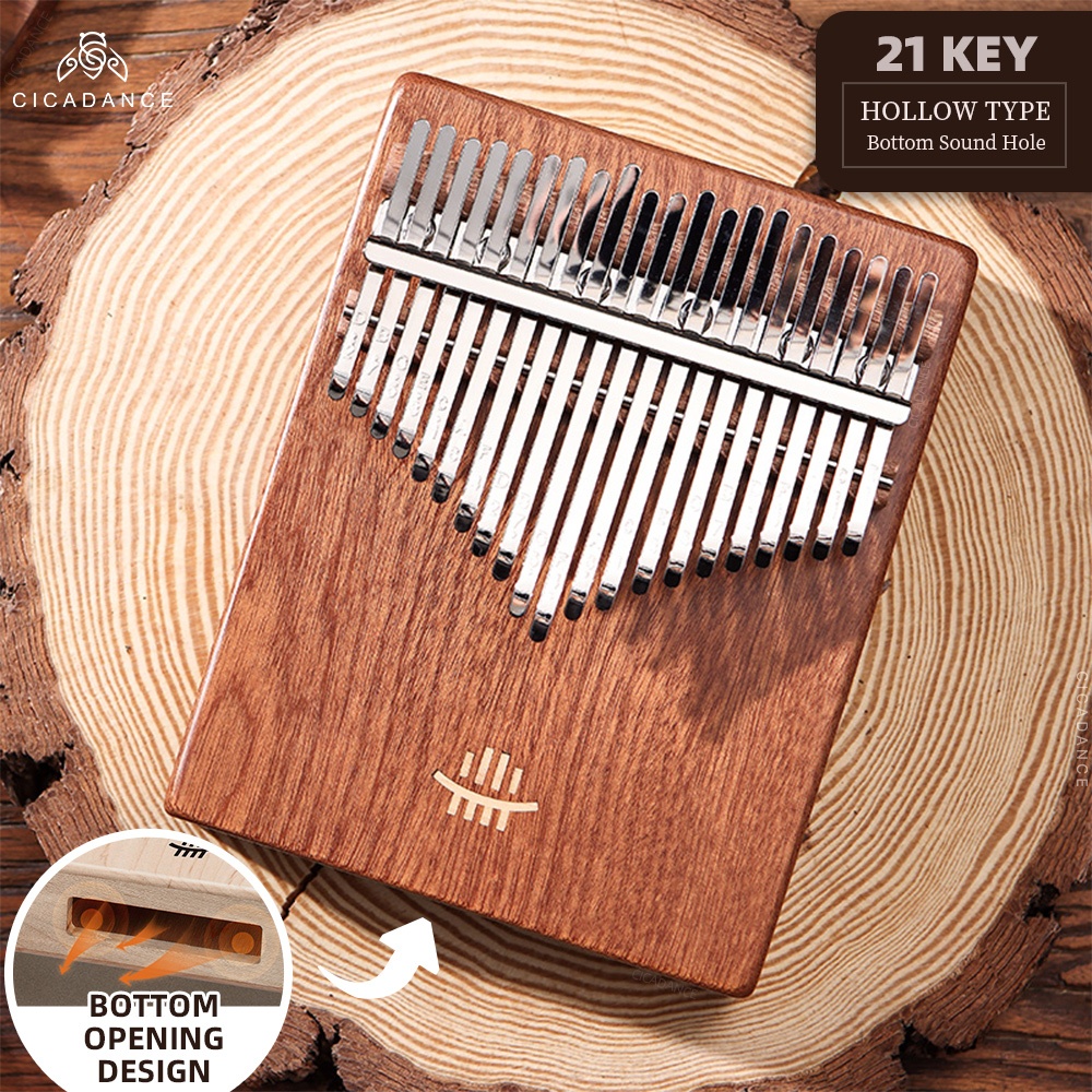 Hluru คาลิมบาอิเล็กทรอนิกส์ อิเล็กทรอนิกส์ Kalimba 17 คีย์/21 คีย์ ไม้จันทน์สีเหลืองคุณภาพสูง / ไม้ชิงชันกาบอง / ไม้ชิงชันแซมเบีย