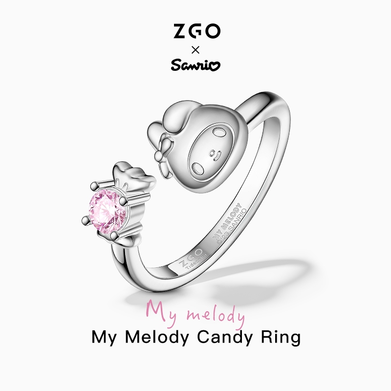 ZGO x SaniroJoint Melody Ring s925 Silver Sweet Niche Design 8055