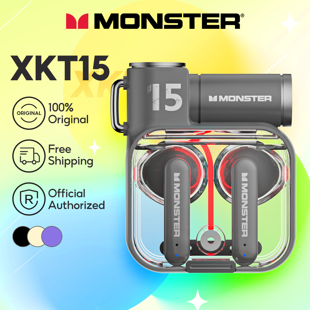 Monster XKT15 TWS หูฟังไร ้ สายบลูทูธไฮไฟสเตอริโอกีฬาหูฟังซับวูฟเฟอร ์ HIFI เสียงรอบทิศทางบลูทูธ 5.3