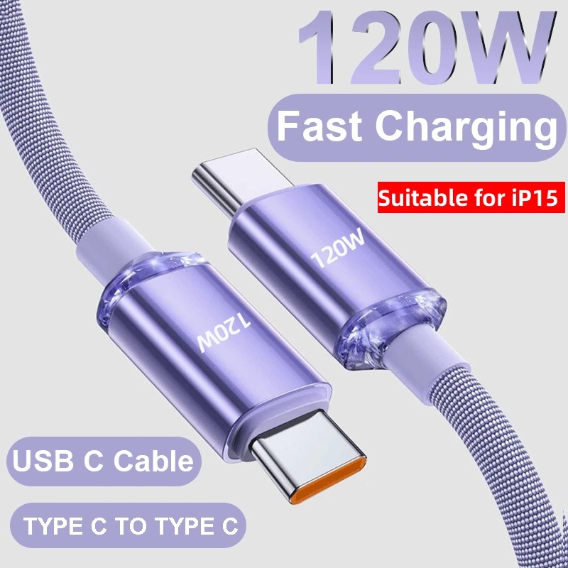 6A PD 120W USB A ถึง Type-C Type-C ถึง C Display สายชาร์จเร็ว เหมาะสําหรับสายเคเบิลข้อมูลโทรศัพท์มือถือ