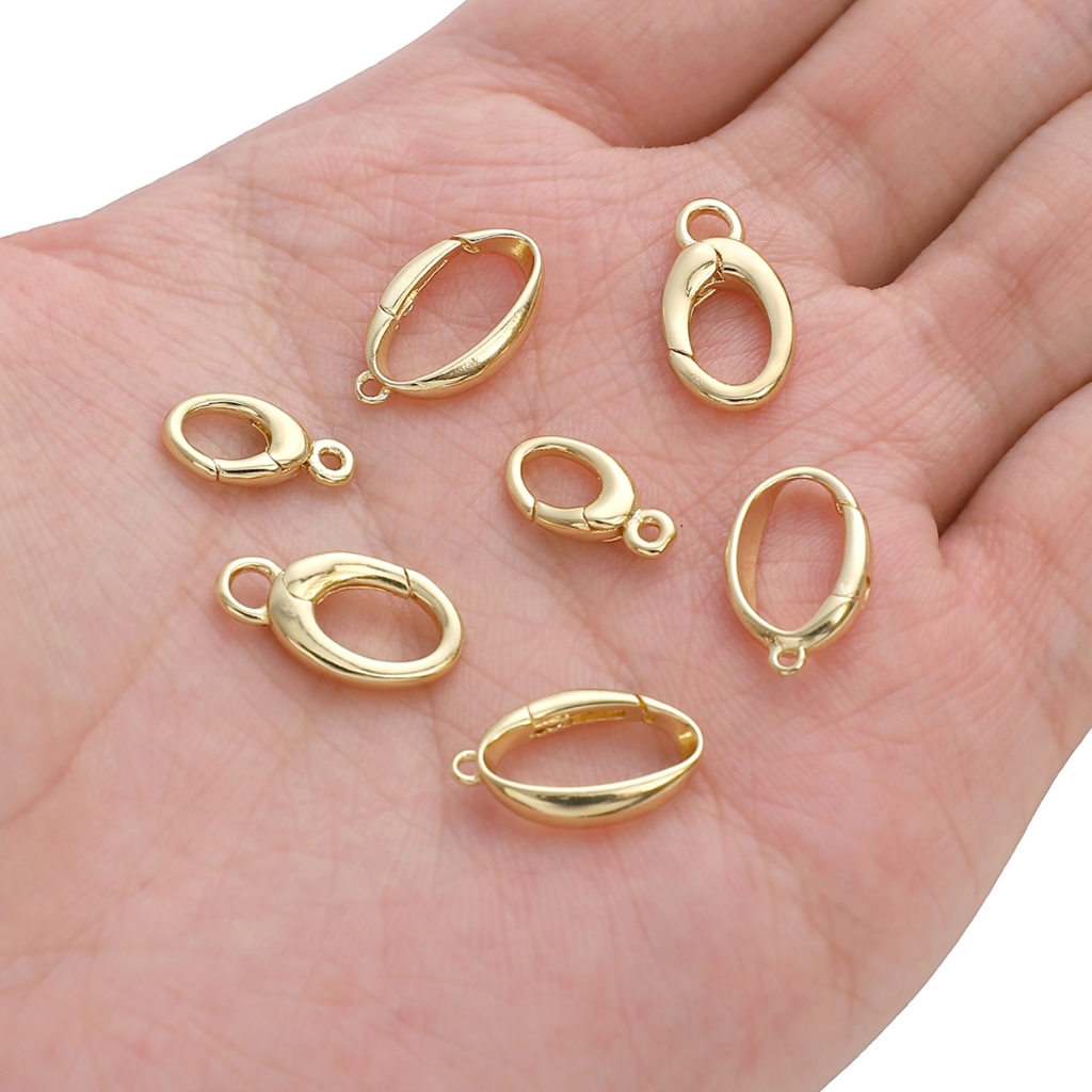 รูปไข่ฤดูใบไม้ผลิหัวเข็มขัดสร้อยข้อมือหัวเข็มขัดสร้อยคอหัวเข็มขัด Gold-Plated อุปกรณ์เสริม DIY เครื่องประดับทําด้วยมือวัสดุ 1 ชิ้น
