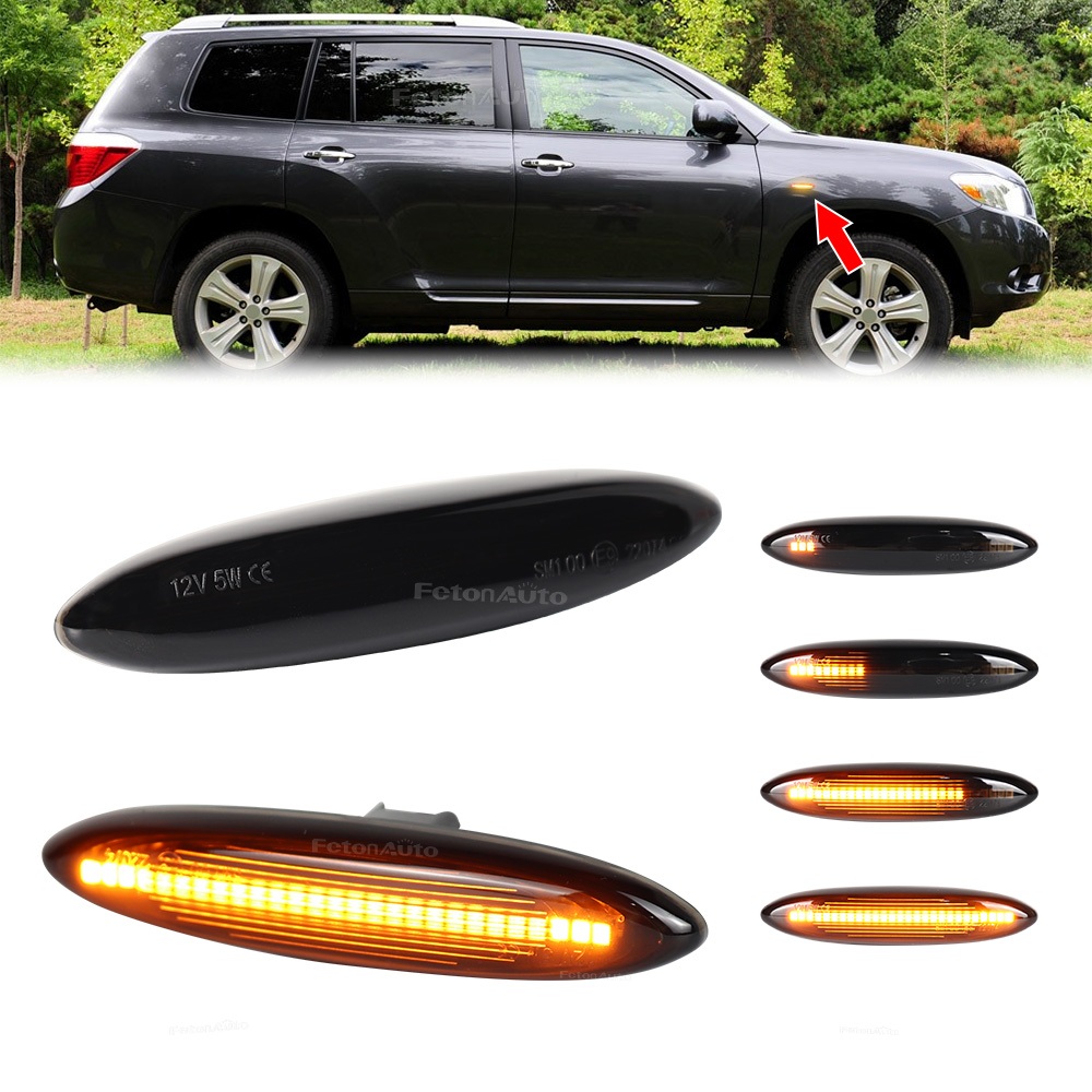 2PCS ไฟเครื่องหมายด้านข้าง LED แบบไดนามิกไฟเลี้ยวสําหรับ Lexus IS250 IS350 SC430 Toyota MARK X REIZ 